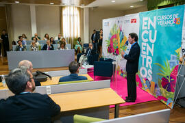 Encuentro con José María Aznar. Cursos de Verano de la Universidad de Málaga. Edificio del Rectorado. Julio de 2018