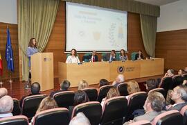 Intervención de Sarah Almagro Vallejo. I Premios del Aula de Economía y Deporte de la Universidad de Málaga. Edificio del Rectorado. Febrero de 2024