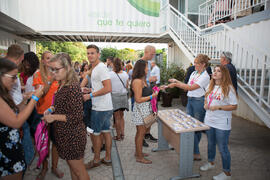 Entrega de tarjetas de identificación. Bienvenida a los alumnos de intercambio internacional de la Universidad de Málaga. Jardín botánico. Octubre de 2016