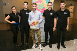 Pelayo Díaz y equipo de la FGUMA. Curso "Influencers, camino al éxito". Cursos de verano 2018 de la Universidad de Málaga. Marbella. Julio de 2018
