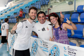 Saludo final. Partido Georgia contra Alemania. 14º Campeonato del Mundo Universitario de Fútbol Sala 2014 (FUTSAL). Antequera. Julio de 2014