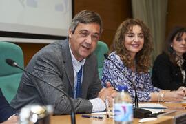 Teodomiro López. I Premios del Aula de Economía y Deporte de la Universidad de Málaga. Edificio del Rectorado. Febrero de 2024