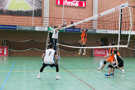 Partido masculino Universidad de Málaga - Universidad de Vigo. Campeonato de España Universitario de Voleibol. Complejo Polideportivo Universitario. Abril de 2018