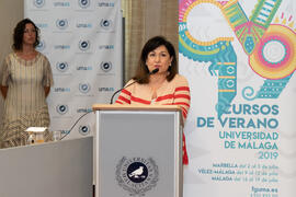 María del Carmen Díaz García. Presentación de los Cursos de Verano 2019. Edificio del Rectorado. Junio de 2019