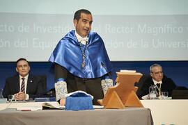 Toma de posesión de Sergio Cañete Hidalgo como nuevo Delegado del Rector para la Coordinación de los Servicios y la Inspección de la Universidad de Málaga. Paraninfo. Marzo de 2024