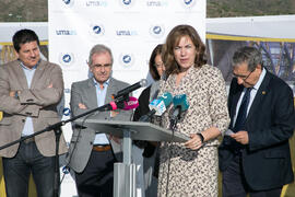Intervención de Raquel Barco. Colocación de la primera piedra de la nueva Facultad de Psicología. Campus de Teatinos. Noviembre de 2017