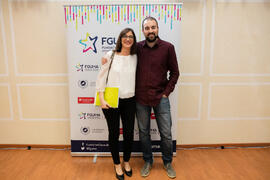 Susana Escudero y Aitor Sánchez momentos previos a su conferencia "Dialogando". Facultad de Medicina. Marzo de 2017