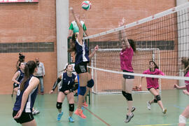 Partido femenino Universidad de Málaga - Universidad de A Coruña. Campeonato de España Universitario de Voleibol. Complejo Polideportivo Universitario. Abril de 2018
