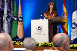 Discurso de investidura de Andrea Goldsmith como doctora "Honoris Causa" por la Escuela Técnica Superior de Ingeniería de Telecomunicación de la Universidad de Málaga. Paraninfo. Octubre de 2024