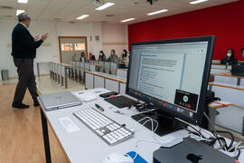Aula de la Facultad de Ciencias de la Comunicación de la Universidad de Málaga. Campus de Teatinos. Octubre de 2020