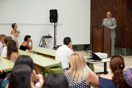 Intervención de Salvador Peláez. Graduación de los alumnos del CIE de la Universidad de Málaga. Centro Internacional de Español. Julio de 2014