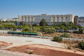 Obras junto al tranvía y Hospital Clínico. Campus de Teatinos. Julio de 2021