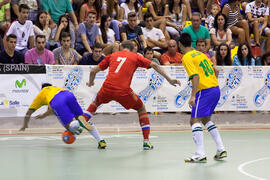 Partido Rusia contra Brasil. 14º Campeonato del Mundo Universitario de Fútbol Sala 2014 (FUTSAL). Antequera. Julio de 2014