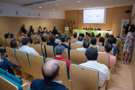 Reunión con el ministro de Ciencia, Innovación y Universidades, en el edificio The Green Ray. Campus de Teatinos. Junio de 2018