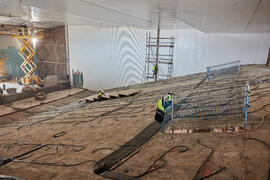 Obras en el interior del nuevo Pabellón de Gobierno. Campus de Teatinos. Abril de 2021