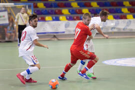 Partido Rusia contra República Checa. 14º Campeonato del Mundo Universitario de Fútbol Sala 2014 (FUTSAL). Antequera. Julio de 2014