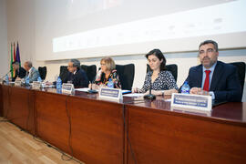 Mesa presidencial. Entrega de premios en el Paraninfo de la Universidad de Málaga. Olimpiada Española de Economía, Fase Nacional. Junio de 2015