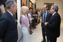 Pedro Duque saluda al equipo de gobierno de la Universidad de Málaga. Edificio del Rectorado. Junio de 2018