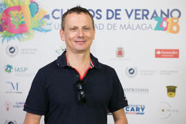 Andy Fitze en photocall. Curso "La buena Inteligencia Artificial". Cursos de Verano de la Universidad de Málaga. Ronda. Julio de 2018