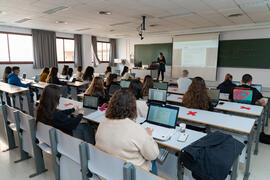 Aula de la Facultad de Ciencias de la Comunicación de la Universidad de Málaga. Campus de Teatinos. Octubre de 2020