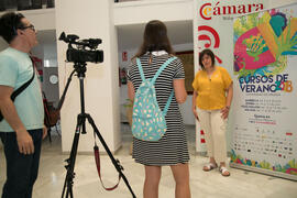 Entrevista a Natalia Aventín en photocall. Curso "Transexualidad". Cursos de Verano de la Universidad de Málaga. Málaga. Julio de 2018
