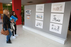 Inauguración de la exposición "Idígoras y Pachi. 50 años de la Facultad de Ciencias Económicas y Empresariales". Facultad de Económicas. Enero de 2016