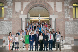 Foto de grupo tras la inauguración del XXVI Encuentro Anual de la Asociación Von Humboldt de España. Edificio del Rectorado. Septiembre de 2017
