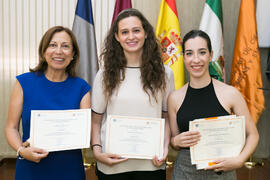 Alumnas premiadas con las certificación AAA. Facultad de Ciencias Económicas y Empresariales. Junio de 2018