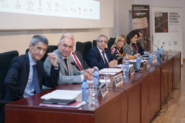 Mesa presidencial. Entrega de premios en el Paraninfo de la Universidad de Málaga. Olimpiada Española de Economía, Fase Nacional. Junio de 2015