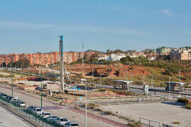 Obras en el Bulevar del Campus de Teatinos. Abril de 2021