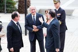 François Hollande, Francisco de la Torre, Susana Díaz y Mariano Rajoy. XXV Cumbre Hispano-Francesa. Edificio del Rectorado. Febrero de 2017