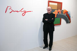 Aurelio Díaz, Buly, en la Inauguración de su exposición "Inventario". Centro de Arte Contemporáneo Francisco Hernández, Vélez-Málaga. Diciembre de 2018