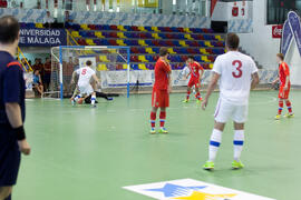 Partido Rusia contra República Checa. 14º Campeonato del Mundo Universitario de Fútbol Sala 2014 (FUTSAL). Antequera. Julio de 2014
