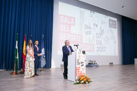 Intervención de José Ángel Narváez en la Gala del Deporte Universitario 2017. Escuela Técnica Superior de Ingeniería de Telecomunicaciones. Junio de 2017