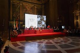 Intervención de Martín Serrano. Apertura del Curso Académico 2022/2023 de la Universidad de Sevilla y entrega de su medalla de oro a la Universidad de Málaga. Iglesia de la Anunciación, Sevilla. Septiembre de 2022