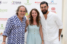 Manu Sánchez, Selu García Cossío y Ángela Jiménez. Curso "30 años de Carnaval de Cádiz, máximo exponente del humor crítico" . Cursos de Verano de la Universidad de Málaga. Vélez-Málaga. Julio de 2019