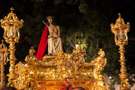 Trono procesional del Cristo Coronado de Espinas de la Hermandad de los Estudiantes. Málaga. Abril de 2014