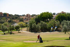 Jugadora en el campo. Campeonato Europeo de Golf Universitario. Antequera. Junio de 2019