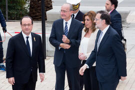 François Hollande, Francisco de la Torre, Susana Díaz y Mariano Rajoy. XXV Cumbre Hispano-Francesa. Edificio del Rectorado. Febrero de 2017