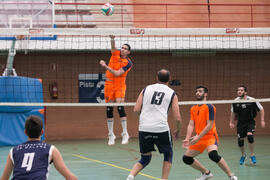 Partido masculino Universidad de Málaga - Universidad de Vigo. Campeonato de España Universitario de Voleibol. Complejo Polideportivo Universitario. Abril de 2018