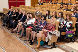 Asistentes al homenaje de Unicaja a la Facultad de Económicas. Paraninfo. Abril 2015