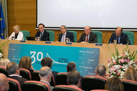 Intervención de José Ángel Narváez. Conmemoración del 30 Aniversario de la Oficina de Transferencia de Resultados de Investigación de la Universidad de Málaga (OTRI). Edificio del Rectorado. Mayo de 2019