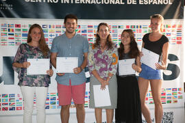 Graduación del alumnado del CIE de la Universidad de Málaga. Centro Internacional de Español. Septiembre de 2015