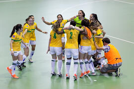 Partido Brasil contra España. 14º Campeonato del Mundo Universitario de Fútbol Sala 2014 (FUTSAL). Antequera. Julio de 2014