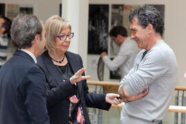 Visita de D. Antonio Banderas a la exposición "Semana Santa, 1972. Universidad de Málaga, 40 años compartiendo futuro". Rectorado. Marzo de 2013