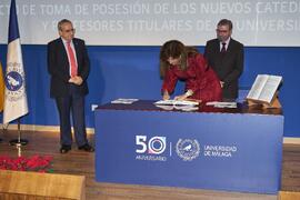 Toma de posesión de Sara Robles Ávila como catedrática del Área de Lengua Española de la Universidad de Málaga. Paraninfo. Diciembre de 2022