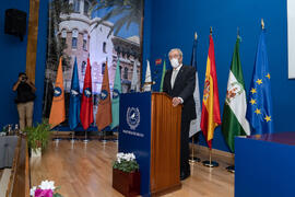 Intervención de Rogelio Velasco. Apertura del Curso Académico 2020/2021 de la Universidad de Málaga. Paraninfo. Septiembre de 2020