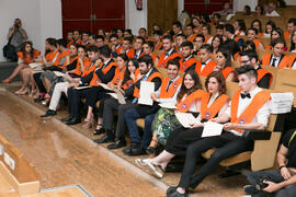 Alumnos en su graduación de los Másteres de la Facultad de Ciencias Económicas y Empresariales de la Universidad de Málaga. Paraninfo. Mayo de 2017