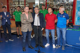 Intervención de José Ángel Narváez. Entrega de la Copa del Rey de fútbol sala de BeSoccer UMA Antequera a la Universidad. Complejo Polideportivo Universitario. Mayo de 2022