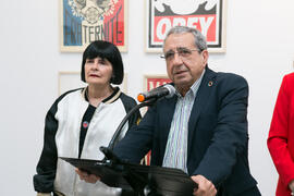 Intervención de José Ángel Narváez. Inauguración de la sala de exposiciones "Espacio Cero" en el Contenedor Cultural. Campus de Teatinos. Abril de 2019